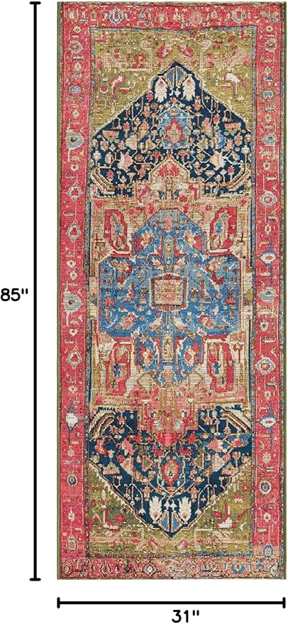 Unique Loom Outdoor Traditional Collection Area Rug - Limon (2' 7" x 7' 1" Runner Multi/Red)