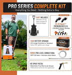 PetraTools Battery Powered Backpack Sprayer 4 Gallon - 8 Hours Long Battery Life & Padded Straps for Comfort - HD4000 Electric Backpack Garden Sprayer with 9 Spray Nozzles (HD4000 ProSeries with Cart)