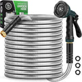 Garden Hose with 10-Function Nozzle, Leak-proof Metal Connector Hose, No Knots, Kink-Free, Lighter, Anti-Pets, Wear-Resistant, 3/4 GHT, Water Hose for Garden, Yard, Outdoor（75 FT）