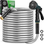Garden Hose with 10-Function Nozzle, Leak-proof Metal Connector Hose, No Knots, Kink-Free, Lighter, Anti-Pets, Wear-Resistant, 3/4 GHT, Water Hose for Garden, Yard, Outdoor（75 FT）