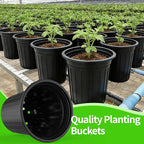 50 Pcs 2 Gallon Planter Nursery Pots, Seed Starting Pot Plastic Flower Seedling Pots with Drainage Holes Flexible Plant Container for Indoor Outdoor Garden Lawn Yard Plants Seedlings (50, 2 Gallon)