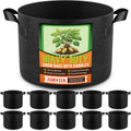 10 Pack 2 Gallon Grow Bags, Thickened Nonwoven Fabric Planter Pots with Handles, Heavy Duty 300G Garden Pots for Tomato, Potato and Vegetable