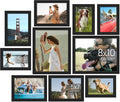 upsimples 10 Pack Picture Frames Collage Wall Decor for Mounting or Tabletop Display, Photo Gallery Frame Set for Family, Multi Sizes Including 8x10, 5x7, 4x6, Black