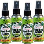 US Organic Mosquito Repellent Anti Bug Outdoor Pump Sprays, USDA Certification, Cruelty Free, Proven Results by Lab Testing, Deet-Free (2 oz - Extra Value 4 Pack)