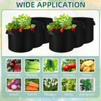200 Pack 5 Gallons Grow Bags, Non-Woven Fabric Pots Plant Bags, Plant Grow Bags with Handles, Garden Planting Bags for Potatoes, Carrots, Tomatoes and Other Vegetable,Fruits