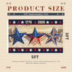 250 Anniversary USA Flag 3x5 Ft,4th of July 250th Year American Yard Banner,God Bless United States Large Decorations Double-Sided with Star,1776-2026 America Patriotic Garden Merchandise Outside
