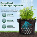 5 Pack 3 Gallon Fabric Grow Bags, Heavy Duty 300G Thickened Aeration Nonwoven Fabric Garden Pots with Handles, Planting Bag for Tomato, Potato, Strawberry, Vegetable, Fruits and Flowers