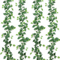 Dremisland 4 Strands Artificial Scindaps Vines Garland 6.7ft Fake Vines Ivy Garland Silk Green Leaves Faux Hanging Plants Greenery Decoration for Bedroom Wall Patio Party Wedding Decor(Ivy, 4PCS)