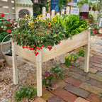 Elevated Wooden Raised Garden Bed with Legs, Reinforced Large Planter Box