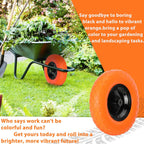 Upgraded 16" Flat Free Wheelbarrow Wheels and Tires, 4.80/4.00-8 Solid Tires with 5/8"&3/4" Bearings, Universal Fit for Wheelbarrows/Garden Trailer