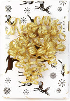 6" Metallic Gold Christmas Curly Ribbon Bows for Gift Wrapping Self Adhesive Gift Bows for Holiday Decor, Baskets, Birthday, Wedding, Presents, Party Favors Decorations 6 Counts