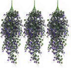 Artificial Ivy Vines Fake Plants Artificial Hanging Plants Faux Hanging Ivy Leaves Artificial Plants UV Resistant Plant for Outdoor Terrace Garden Decoration Indoor Bathroom Wall Decor(Purple)