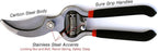 Garden Guru Classic Bypass Pruning Shears Clippers – Heavy Duty Forged Steel Garden Pruners – Safety Lock – Non Slip Comfort Grips – Cuts up to 1” – Professional Bypass Pruners for Gardening (4 Pack)