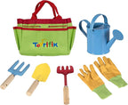 Little Gardener Tool Set with Garden Tools Bag for Kids Gardening - Kit includes Watering Can, Children Gardening Gloves, Shovel, Rake, Fork and Garden Tote Bag-Children Gardening All in One Kit