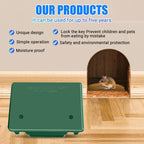 4 Pack Rat Bait Stations Large Rodent Bait Station with Key Reusable Mouse Bait Stations Mice Bait Blocks Heavy Duty Bait Boxes for Outdoor Rodents Mice Bait Blocks, Bait Not Included (Green)