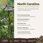 Eden Brothers North Carolina Wildflower Mixed Seeds for Planting, 1/4 lb, 120,000+ Seeds with Cornflower, African Daisy | Attracts Pollinators, Plant in Spring or Fall, Zones 3, 4, 5, 6, 7, 8, 9, 10
