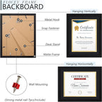 11x14 Picture Frame set of 6, Multi Certificate 8.5 by 11 Picture Frames with Mat Bulk, Document Diploma Award Frame for Wall Hanging or Tabletop Display, Black