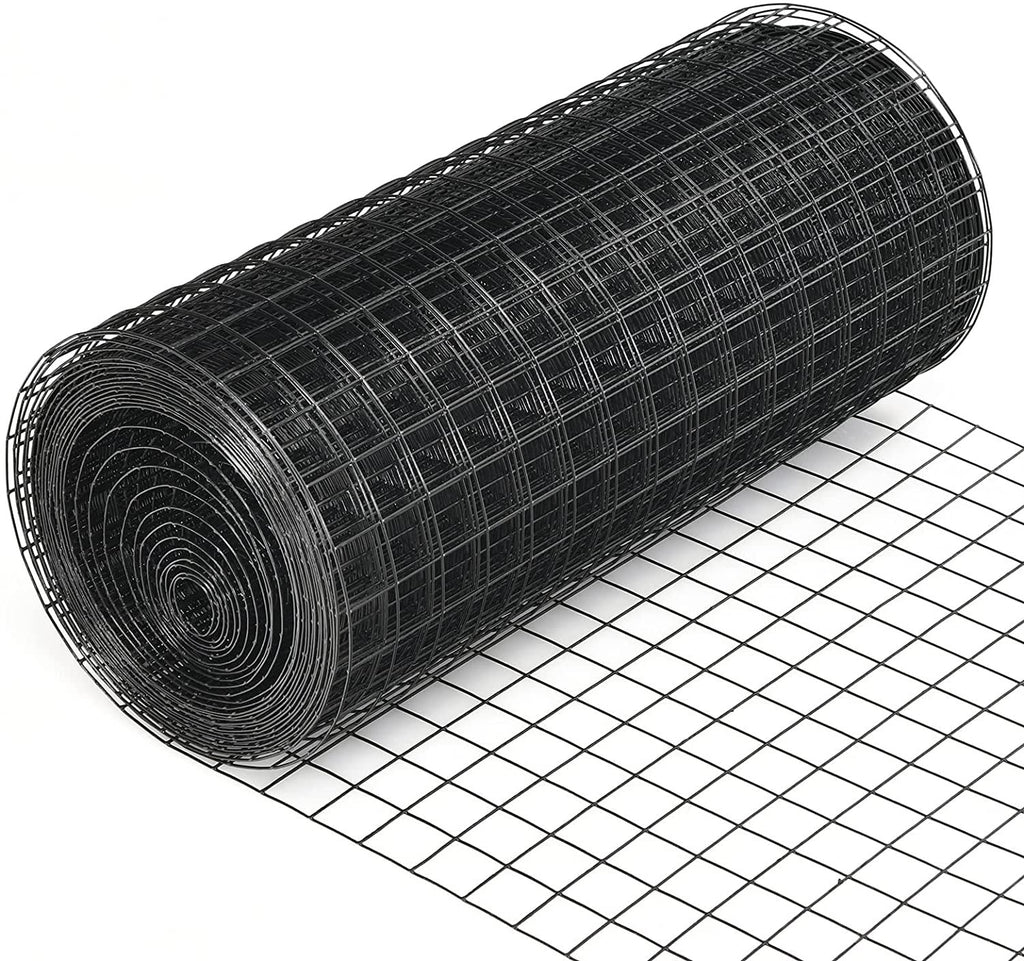 Fencer Wire 16 Gauge Hardware Cloth, Black Vinyl Coated Welded Wire Mesh, Chicken Coop Wire Fence, 1.5 inch x 1.5 inch Grid (7 ft. x 100 ft.)