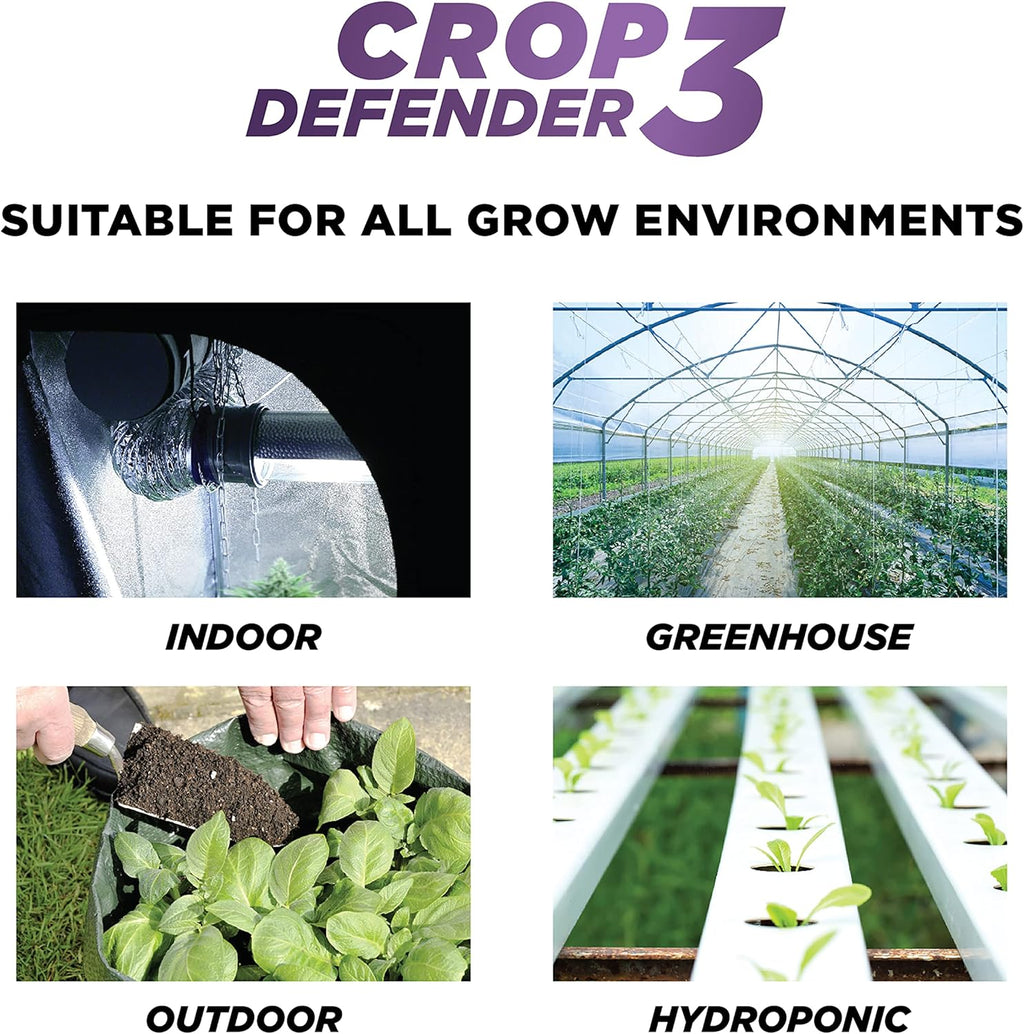 Grower's Ally Crop Defender 3 Concentrate 1 qt | Natural, Safe & Organic Insecticide & Fungicide Control for Plants - Powdery Mildew, Spider Mites & Russet Mite Killer – Makes 100 Gallons