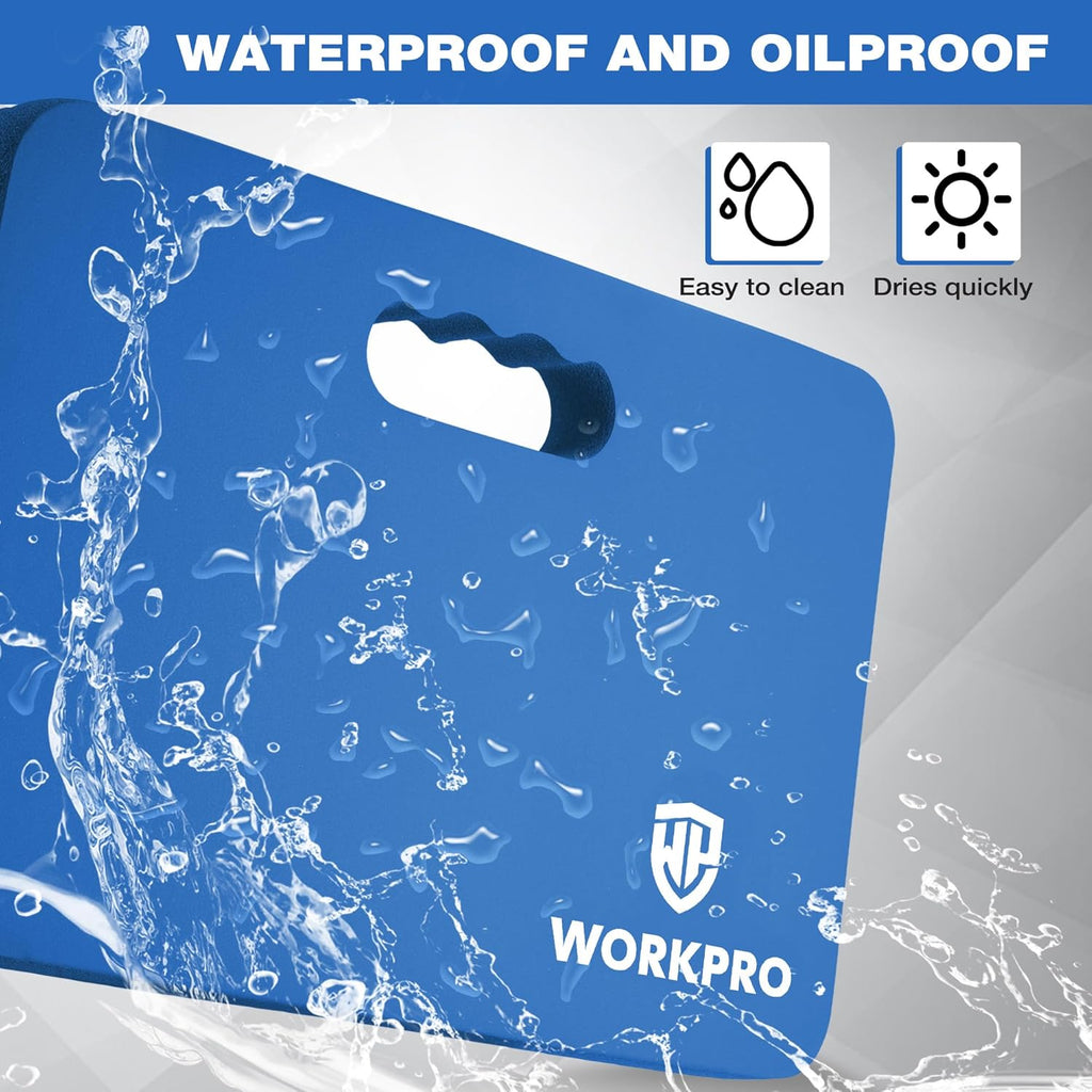 WORKPRO Extra Thick Kneeling Pad, 2-Pack, Soft Foam Cushioning for Knee, Large Foam Kneeler Mat for Gardening, Bathing Baby, Workout Supplies, 17.5 x 11 x 1.5 in, Blue