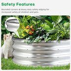 JERIA Raised Garden Bed,Galvanized Raised 4×2×1ft Planter Boxes Outdoor with Easy Assembly, Large Garden Bed for Vegetables, Fruits, Flowers