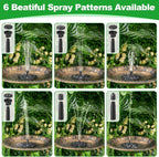 Saillong 2 Pack Solar Bird Bath Fountain Pump, 2.5W Outdoor Solar Powered Bird Bath Water Fountains with 6 Nozzles, Outdoor Floating Fountain Pump for Bird Bath Garden, Ponds, Pool, Fish Tank