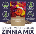 Bulk Zinnia Seeds - California Giants Mix - 5 Pounds - Over 240,000 Flower Seeds - Mixed Colors and Large Blooms
