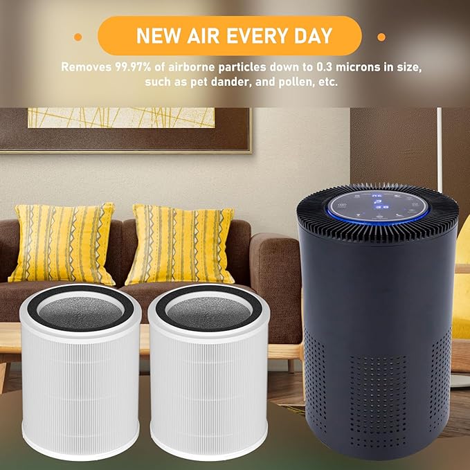 OSAP5FIL True HEPA Filters Replacement Compatible with OdorStop OSAP4 OSAP5 OSAP5FIL Air Cleaner Purifiers, Multi-Stage Filtration with Activated carbon Air Clean Dust VOCs Odor, 2 Pack