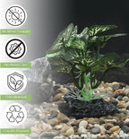 Aquarium Plastic Plants, Silk Aquarium Plants, Silk Plants for Betta Fish Tank, Plastic Plant Decoration for Aquarium, Green, Round Leaves, 3.94" Tall