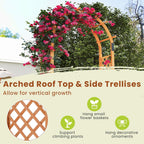 Moccha 7.7 FT Garden Arbor, 93" Wood Arbor Trellis for Climbing Plants, Rose, Ivy, Outdoor Archway Pergola, Solid Wood Backdrop Stand, Garden Arch for Lawn Patio Bridal Party Pathway Ceremony Wedding
