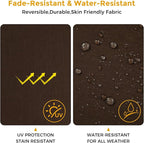 FUNHOME Outdoor Chair Cushions 19 x19 Inch,Water Resistant Tufted Seat Cushions 19",Reversible,Weather Resistant,Rounded Back Wicker Chair Cushion for Patio Garden Furniture(Chocolate Brown)
