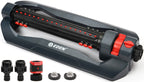 Eden 96212 Turbo Oscillating Sprinkler | Covers Up to 4,400 sq. ft., 18 Precision Nozzles, Adjustable Range, Flow Control, Triple Nozzle Width Switches, Turbo Drive Motor, Quick Connect Bundle