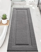 LUMI Ultra Soft Bathroom Rugs Non Slip with Rubber Backing, Absorbent Washable Bath Mat Quick Dry, Upgraded Premium Microfiber Plush Carpet for Bathtub and Shower Floor, Dark Grey, 24x60