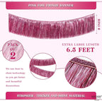 KatchOn, XtraLarge Pink Fringe Banner - 6.5 Ft,Pack of 2 | Fringe Garland for Birthday Party | Pink Streamers for Gender Reveal, Bachelorette Party Decorations | New Years Eve Decorations