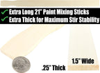 Ultra Sturdy 21in Paint Stir Sticks 5 Pack. Sanded Wood Paddle Stirrers for Mixing Epoxy or Paints in 5 Gallon Buckets. Great for Yard Signs or Garden Stakes, Vegetable Marking and Creative Projects