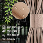 Covered Outdoor Gazebo Curtain Replacement Universal 6-Panel Sidewalls 12' x 24', Outdoor Gazebo Privacy Curtains with Zipper, Replacement for Outdoor, Patio Canopy, Garden and Backyard (Curtain Only)