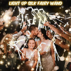 68PCS Light up Wands for wedding, Wedding Wands Streamers with 3 Colorful Flashing Modes, Fairy Wands, LED Silk Fairy Wand with Bells for Wedding, New Year, Thanksgiving, Concert