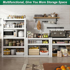 REIBII Storage Shelves 2500LBS Metal Shelving Adjustable Garage Shelving 5 Tier Metal Shelves 60" H White Shelves for Closet Kitchen Pantry 24.4''W X 16.4''D X 60''H