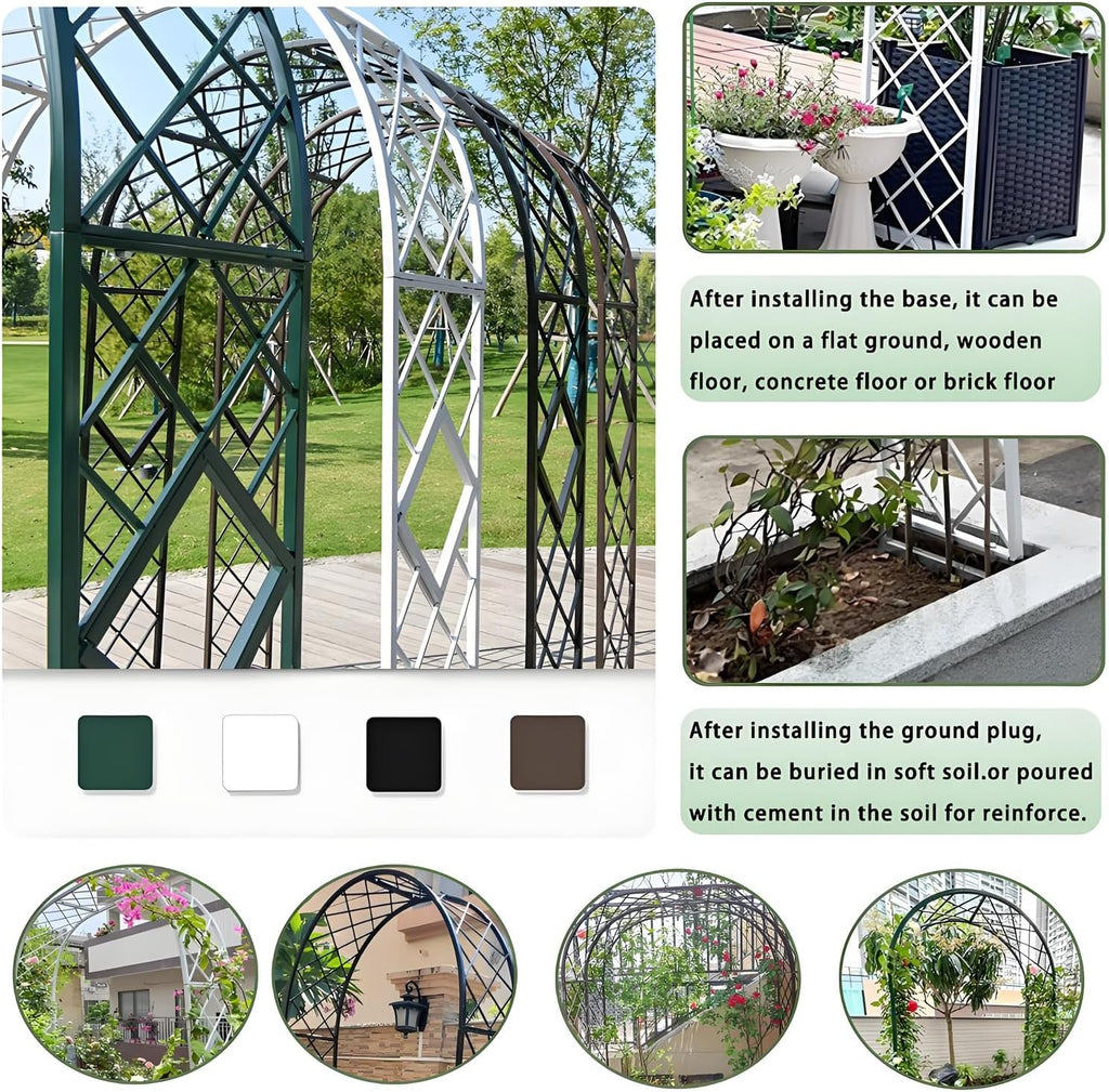 Heavy Duty Garden Arch Trellis, Wide Outdoor Metal Arbor Trellis Arch for Climbing Plants, Sturdy Garden Arbors for Wedding, Ceremony, Party, Lawn Décor Black 55.1''*15.7''*90.6''