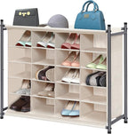 STORAGE MANIAC Stackable Shoe Cubby Organizer, Free Standing Shoe Cube Rack for Entryway, Bedroom, Apartment, Closet, 20-Cube Beige