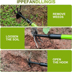 Telescopic Garden Hoe, Dual-Head Weeding and Cultivating Tool with Adjustable Handle, Lightweight Outdoor Hand Hoe for Raised Beds, Flower Planting, Camping, and Backyard Gardening