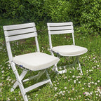 SleepMan Outdoor 17"x16" Chair Cushions with Ties Set of 8, Water Resistant All Weather U-Shape Seat Pads for Patio Garden Furniture Indoor Fade Resistant Patio Cushions (Beige)