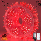 JMEXSUSS 400 LED Red Halloween String Lights Outdoor, 132ft Red String Lights Indoor Plug in with Remote, 8 Modes Christmas Light for Tree Room Fireplace Christmas Halloween Party Decor