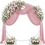 Wedding Arch Draping Fabric 29" x 19Ft Sheer Drapes for Backdrop Wedding Ceremony Reception Ceiling Decor Curtain Baby Bridal Shower Decoration (Dusty Rose, 1 Panel)