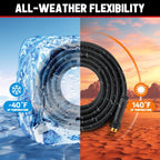 Garden Hose 25ft x 5/8", NON-EXPANDABLE Heavy Duty Premium Flexible Water Hose, No Kink, Leakproof, Lightweight Hybrid Hose with Male to Female Fittings for Household、Backyard