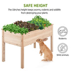 Yaheetech Raised Garden Bed 2Pcs Elevated Wood Planter Box Outdoor, Wood