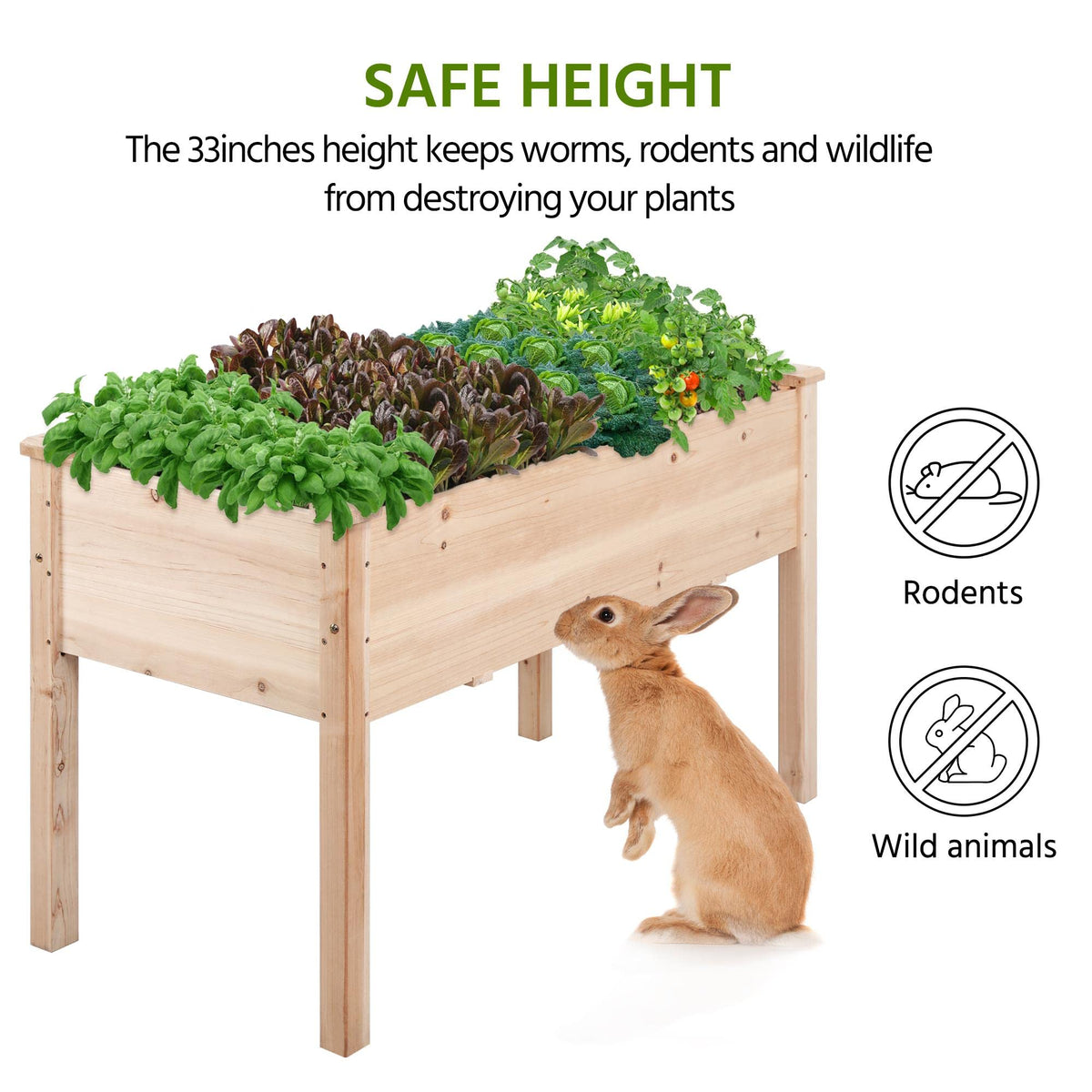 Yaheetech Raised Garden Bed 2Pcs Elevated Wood Planter Box Outdoor, Wood