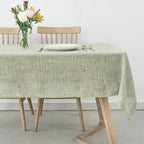 maxmill Flaxy Faux Linen Tablecloth with 2-Tone Slubby Yarn Textured Weaves Wrinkle Resistant Anti-Shrink Soft Table Cloth for Kitchen Dining Restaurant Tabletop Rectangle 60 x 120 Inch Sage