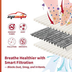 EPAuto CP854 (CF11854) Cabin Air Filter includes Activated Carbon Replacement for Nissan Rogue (2014-2020), Rogue Sport (2017-2022), Qashqai (2017-2023), X-Trail (2015-2025)
