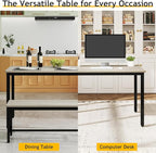 Rovibek Dining Table Set for 4 with 2 Benches – Space-Saving Kitchen Table Set for Kitchen & Dining Room, Grey